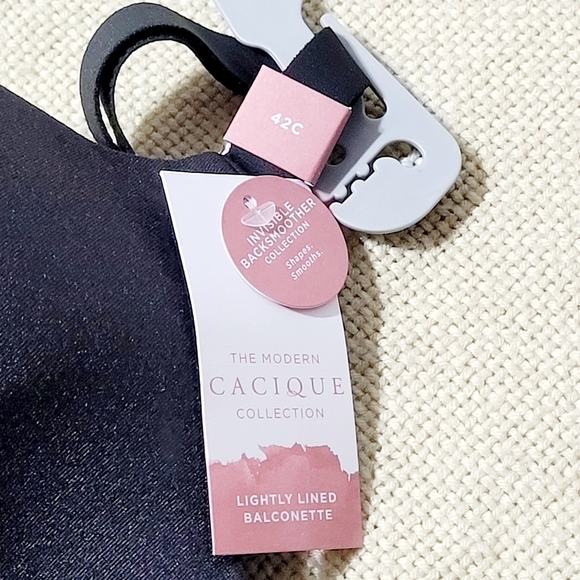 NWT Cacique Black Invisible Back Smoother Lightly Lined Full Coverage Bra (42C) - Picture 8 of 10